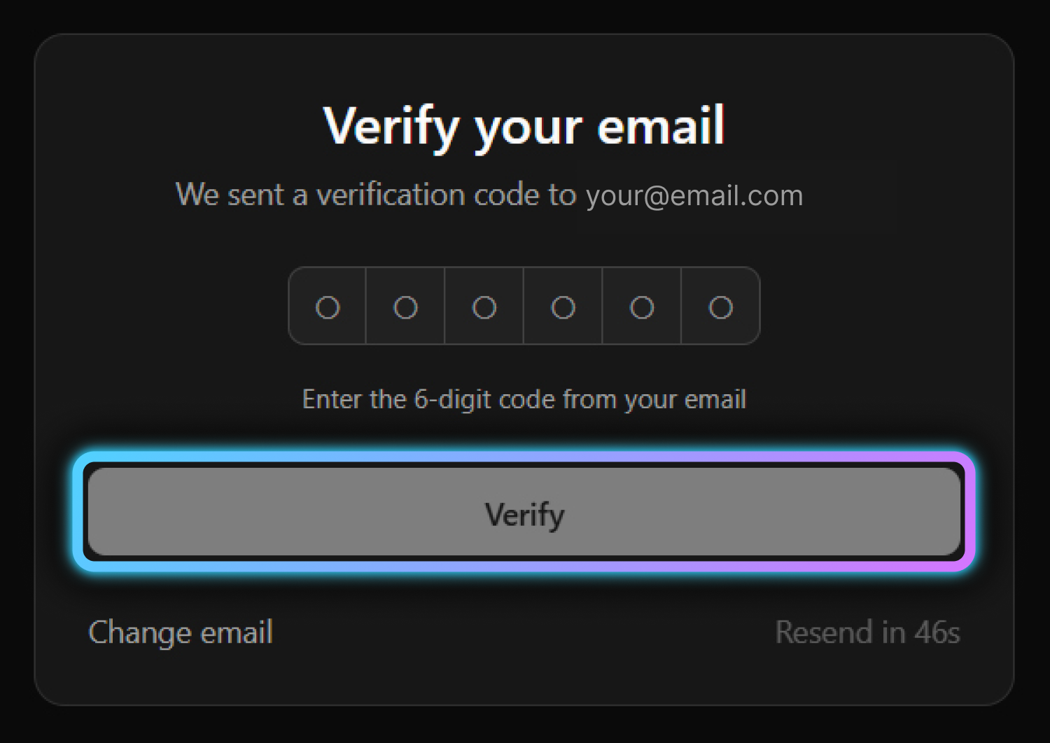 Enter verification code