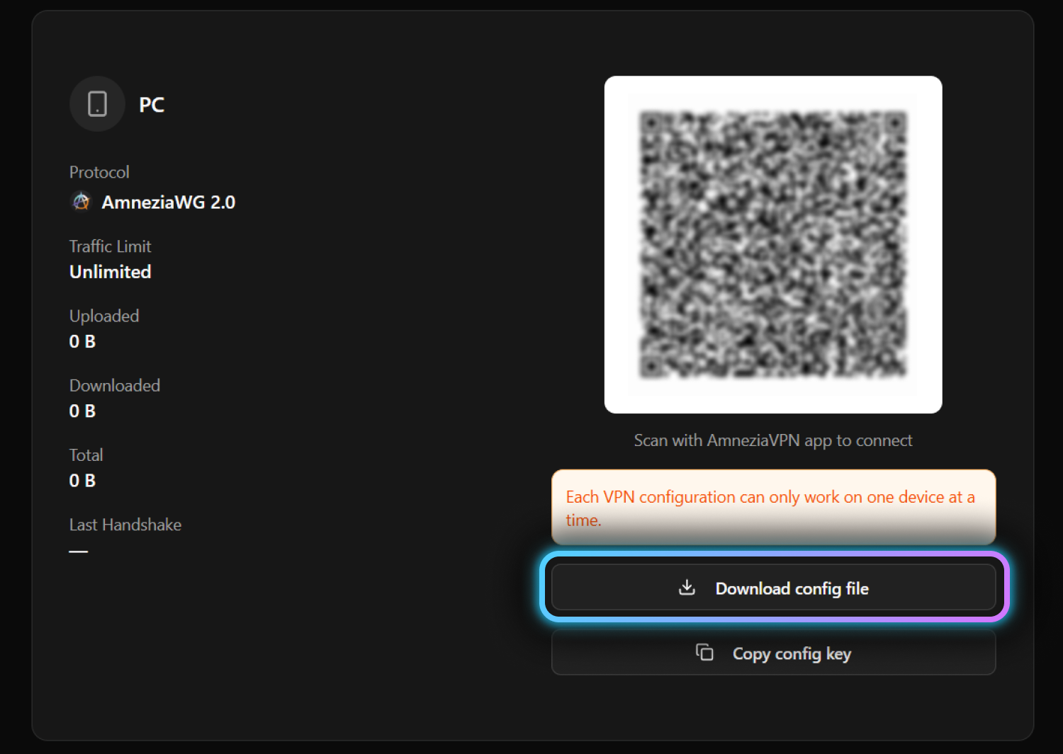 Download config file