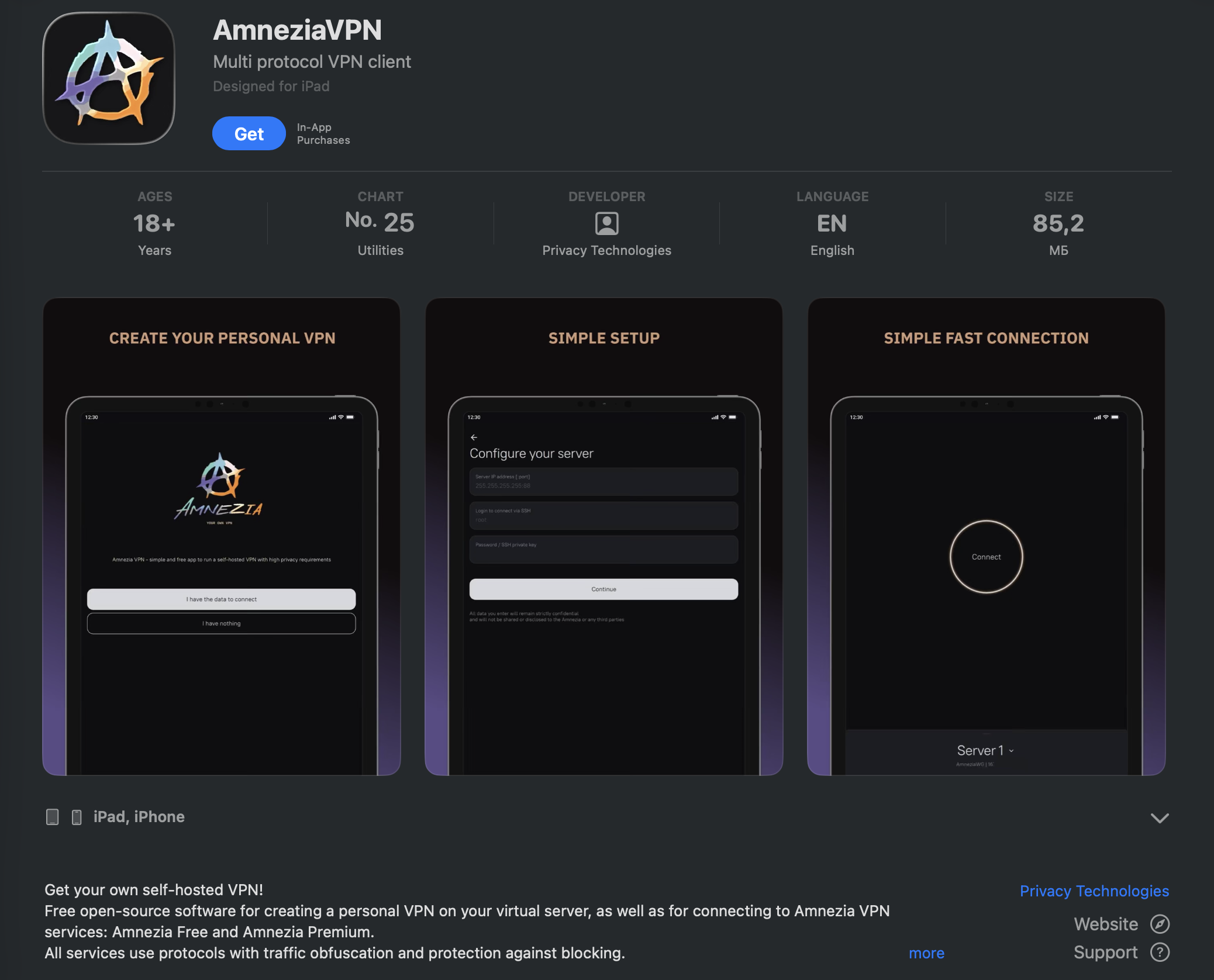 Download AmneziaVPN for macOS